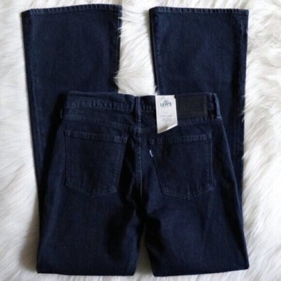 NWT Levis Made and Crafted Flared Denim Jeans Size 28 Dark Blue Wash - Picture 10 of 13